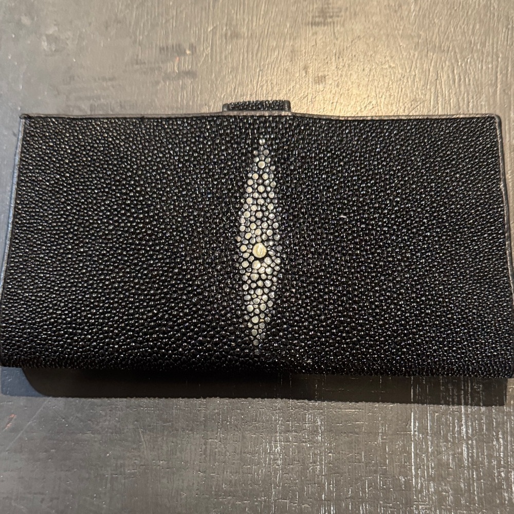 Chic Black Clutch with Textured Finish